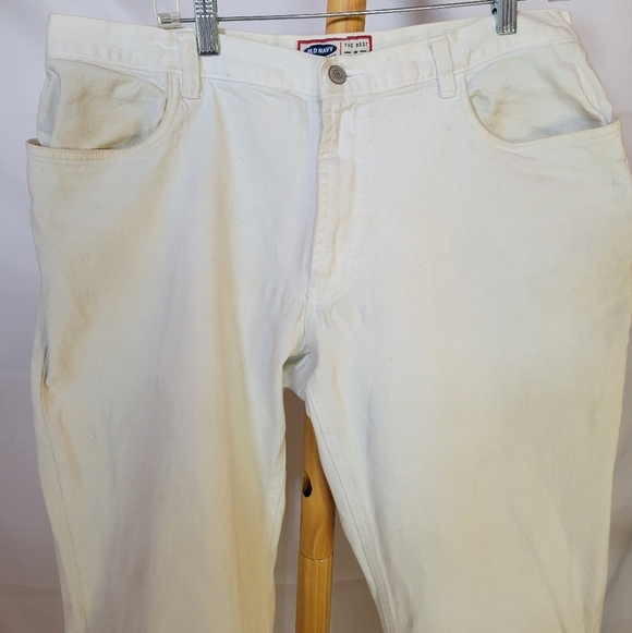 Old Navy White Jeans pockets zip fly Men's size 18 - Picture 3 of 9